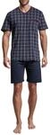 G&ouml;tzburg Herren Shorty, Kurzarm, Baumwolle, Single Jersey, Navy, kariert 56