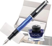 Pelikan F&uuml;llhalter Classic 205, Blau-Marmoriert, Feder M (mittel), hochwertiger