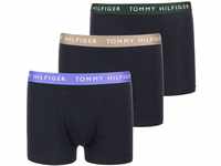 Tommy Hilfiger Herren 3p Boxershorts Trunk, Hntr/Oatmilk/Iris Blue, S