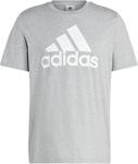 adidas Herren Essentials Single Jersey Big Logo Tee, Medium Grey Heather, M