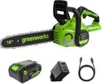 Greenworks GD24CS30K4 Akku Kettens&auml;ge mit 24V 4Ah Akku und Ladeger&auml;t,...