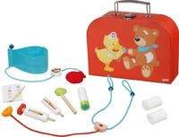 goki 51009 Arztkoffer 10-teilig &ndash; Doktorspielzeug aus Holz und Textil,