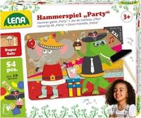 Lena 65835 - Hammerspiel Party, Nagelspiel mit 38 farbigen Teilen & 16 Sonderteile,