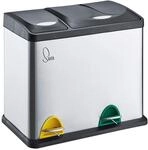 SVITA TC2Combo26 Edelstahl K&uuml;chen-Eimer 26Liter Silber 8L+18L kombiniert...