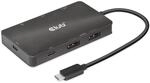Club3D CSV-1598 USB Gen2 Type-C zu Dual DisplayPort 4k60Hz 7-in-1 Portable Dock
