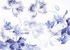 Komar Vlies Fototapete - Blue Silhouettes - Größe 350 x 250 cm, Bahnbreit 50 cm -