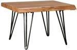FineBuy Couchtisch 56x51x38 cm Sheesham Massivholz Baumkante | Wohnzimmertisch...