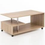 Wohnling Couchtisch 105x60x48,5 cm Sonoma Eiche Drehbar mit Rollen |...