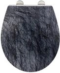 WENKO WC-Sitz Slate Rock, robuster Toilettensitz aus antibakteriellem Duroplast mit