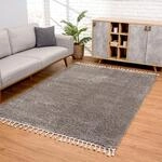 carpet city Hochflor Teppich Wohnzimmer - Einfarbig Anthrazit - 300x400 cm -
