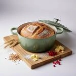 Nj&ouml;rd & Freya&reg; Gusseisentopf 24 cm &ndash; Brotbacktopf emailliert mit Deckel &ndash;