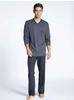 CALIDA Relax Streamline Pyjama lang Herren, aus 100% Baumwolle, Hose mit