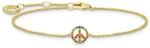 THOMAS SABO Armband Peace mit bunten Steinen gold 925 Sterlingsilber, 750 Gelbgold