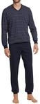 Schiesser Herren Schlafanzug lang mit B&uuml;ndchen - Nightwear Set