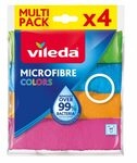 Vileda Microfaser Allzwecktuch Colors, 1 Packung mit 4 St&uuml;ck | 100% Mikrofaser | 4
