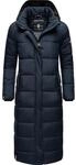 Navahoo Damen Wintermantel warmer Steppmantel lang mit abnehmbarer Kapuze Isalie Navy