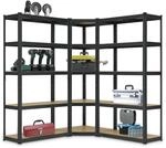 Juskys 3er Metall Regalsystem Basic - 1 Eckregal & 2 Lagerregale - 15 B&ouml;den aus MDF