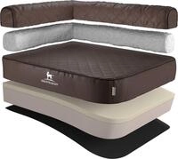 Knuffelwuff Orthop&auml;disches Eck Hundebett Winslow aus Laser-gestepptem Kunstleder XL