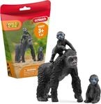 Schleich WILD Life | Gorilla Familie 42601 | ab 3 Jahre | 3 Teile | Gorillamutter mit