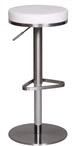 Wohnling Barhocker Edelstahl Wei&szlig;, Sitzh&ouml;he 57-82 cm Drehbar