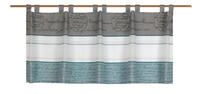 Decocompany Home Design Schlaufen Scheibengardine wei&szlig;/Petrol/grau | 2288 | Ma&szlig;e