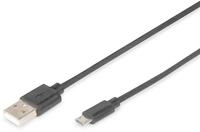 DIGITUS USB 2.0 Anschlusskabel - 1.0 m - USB A (St) zu USB Micro B (St) - 480...