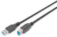 DIGITUS USB 3.2 Gen1 Anschlusskabel - 1.8 m - USB A (St) zu USB B (Bu) - 5 Gbit/s -