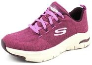 Skechers Damen Arch Fit Keep It Up Sneaker, Grau, rot, 37 EU