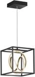 Fischer & Honsel|Pendelleuchte, Gisi|schwarz matt|goldfarben|L: 25,00 cm, B: 25,00