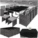 tectake Gartenlounge Set, Polyrattan Gartenm&ouml;bel Set, 8+4+1 Sitzgruppe, 8...