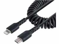 StarTech.com 50cm USB C auf Lightning Kabel, spiralkabel, MFi-zertifiziert,