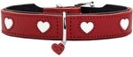 Halsband Love Farbe rot/schwarz, Gr&ouml;&szlig;e 32 | weiches, Robustes Rindsleder,...