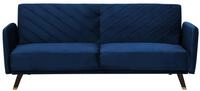 Beliani Praktisches Sofa klappbar mit Armlehnen Samtstoff dunkelblau Senja