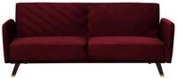 Beliani Praktisches Sofa klappbar mit Armlehnen Samtstoff rot Senja