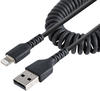 StarTech.com 1m USB auf Lightning Kabel, Spiralkabel, MFi zertifiziert,