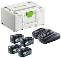 Festool Energie-Set SYS 18V - 4x 5,0 Ah Bluetooth Akku & TCL 6 DUO