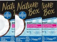 Nature Box 2in1 Feste Massage + Peeling Duschpflege mit Kokosnuss-Duft (90 g),