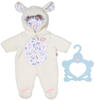 Baby Annabell Anzug im Schäfchenlook mit Kapuze und Schäfchen-Ohren, Strampler für