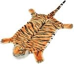 vidaXL Teppich Tigerfell 144cm Braun Pl&uuml;sch Kunstfell Bettvorleger Dekoration