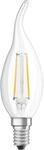 OSRAM Dimmbare Filament LED Lampe mit E14 Sockel, Warmweiss (2700K), Windsto&szlig; Kerze,
