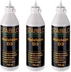 3x Holzleim D3 750ml | Leim, Holzkleber, Kaltleim, Einkomponentenleim, Holz...