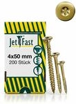Jet-Fast Premium Universalschrauben 4,0 x 50 mm, 200 St&uuml;ck, Duo-Senkkopf,