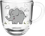 Leonardo Bambini Glas-Tasse, Kinder-Becher aus Glas mit Tier-Motiv,