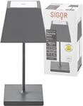 SIGOR Nuindie 1.0 mini eckig Akku-Tischleuchte, graphitgrau