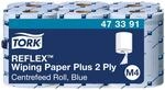 Tork Reflex Starke Mehrzweck-Papierwischt&uuml;cher Blau M4, SmartCore, 6 &times; 450 Blatt,