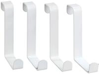 WENKO T&uuml;rgarderobenhaken Wei&szlig; matt 4er Set, T&uuml;rgarderobe 4 Haken 1.2 x 6 x 7.6 cm