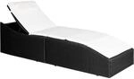 vidaXL Sonnenliege mit Polsterauflage Rattanliege Liegestuhl Poly Rattan Schwarz