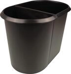helit H6103795 - Papierkorb &bdquo;the double, 20 Liter/9 Liter, oval, schwarz,