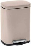 WENKO Kosmetikeimer Leno Easy Close, 5 Liter, puristischer Treteimer mit Deckel und