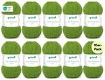 Gr&uuml;ndl Wolle Lisa Premium uni Strickgarn 10 x 50 g, Maigr&uuml;n | Garn zum Stricken -